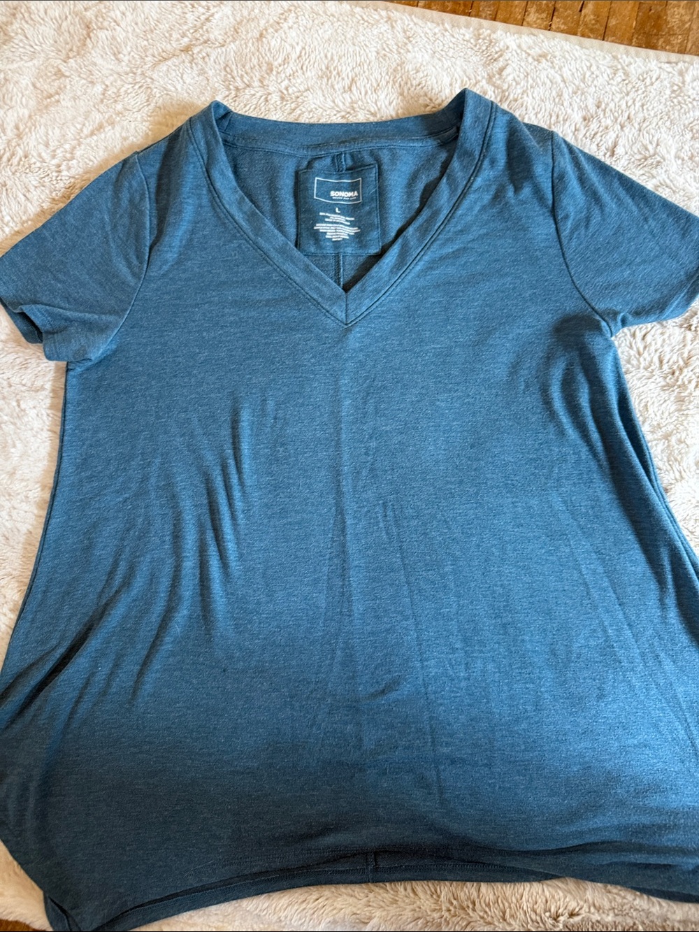 Sonoma Women's Short Sleeve V-Neck Tee in Blue